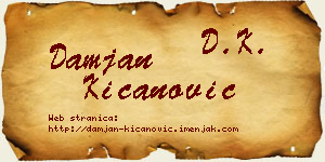 Damjan Kićanović vizit kartica